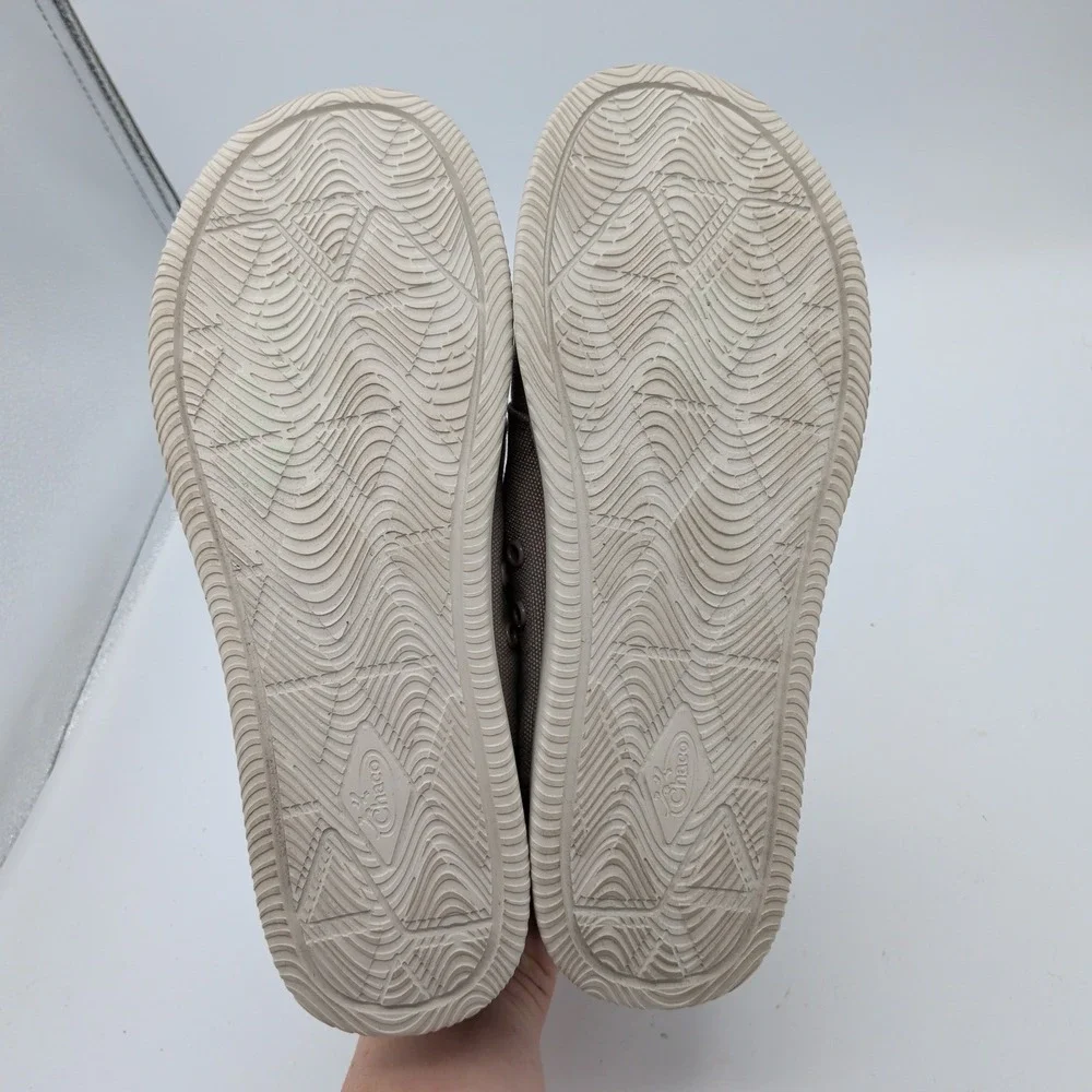 Chaco Paonia Loafer Womens 10 Gray Canvas Lace Up Luvseat Footbed JCH109148